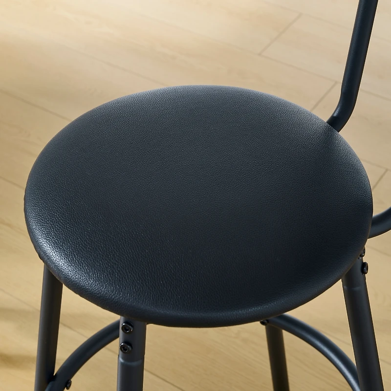 Simplie Fun Rustic Brown Bar Table Set with Upholstered Stool