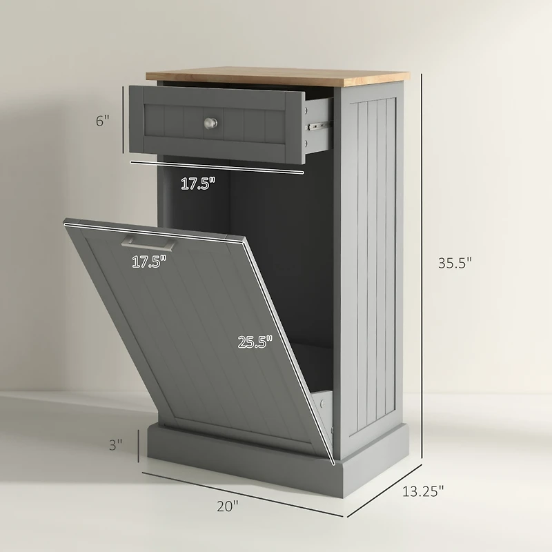 Homcom Kitchen Tilt Out Trash Bin Cabinet, Free Sding Recycling Cabinet