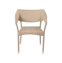 Merrick Lane Cheri Fade And Weather Resistant Modern Pe Rattan Patio Dining Chair With Reinforced Steel Frame