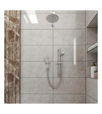 Mondawe 9" Wall Mounted Rainfall Shower System Set with Hanheld Spray & Slide Bar, Brushed Gold