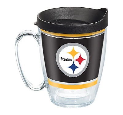 Tervis Nfl Pittsburgh Steelers Legend Made in Usa Double Walled Insulated Tumbler Travel Cup Keeps Drinks Cold & Hot, 16oz Mug with Handle, Classic