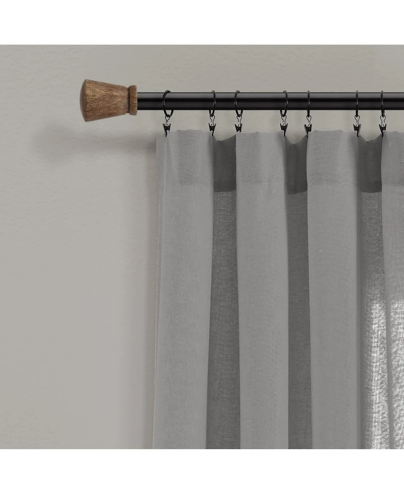 Lush Decor Linen Button Window Curtain Panels