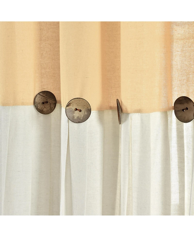 Lush Decor Linen Button Window Curtain Panels
