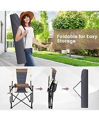 Gymax Camping Folding Chair w/ Cup Holder 330 Lbs Load Capacity for Picnic Camping