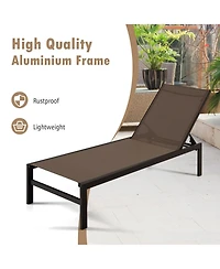 Slickblue 6-Position Chaise Lounge Chairs with Rustproof Aluminium Frame