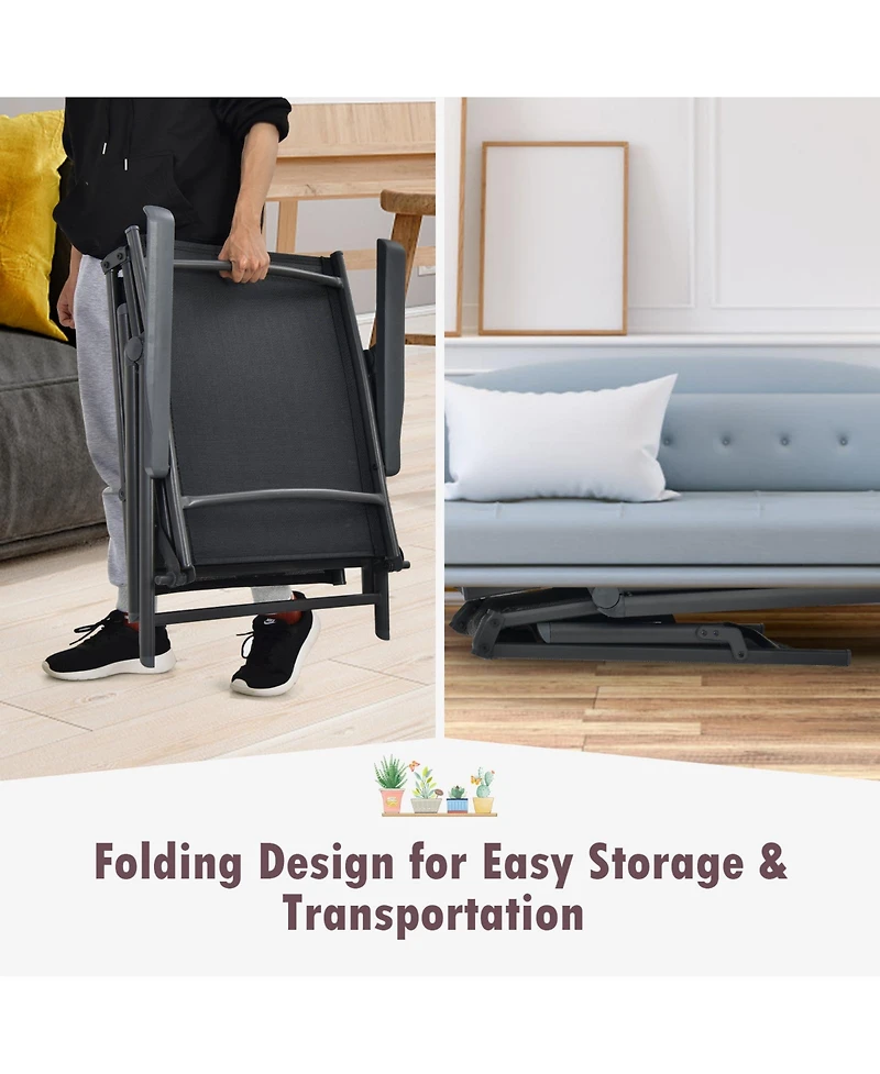 Slickblue Patio Foldable Chaise Lounge Chair with Backrest and Footrest