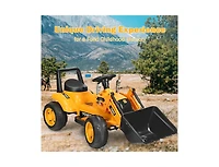 Slickblue Kids Ride On Excavator Digger 6V Battery Powered Tractor -Yellow