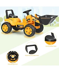 Slickblue Kids Ride On Excavator Digger 6V Battery Powered Tractor -Yellow