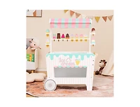 Slickblue Kid's Ice Cream Cart Playset with Display Rack and Accessories