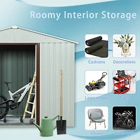 6FT X 5FT Outdoor Metal Storage Shed White