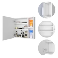 Streamdale Furniture Myrick 2-Shelf Medicine Cabinet With Mirror