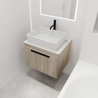 Simplie Fun 24" Modern Design Float Bathroom Vanity With Ceramic Basin Set