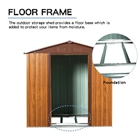 Streamdale 6x6 Metal Storage Shed with Wood Grain Horizontal Siding