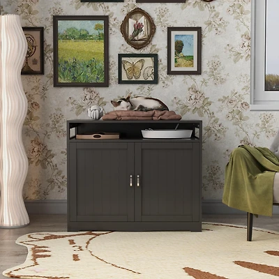 Streamdale Furniture Cat Litter Box Furniture, Enclosed, Espresso