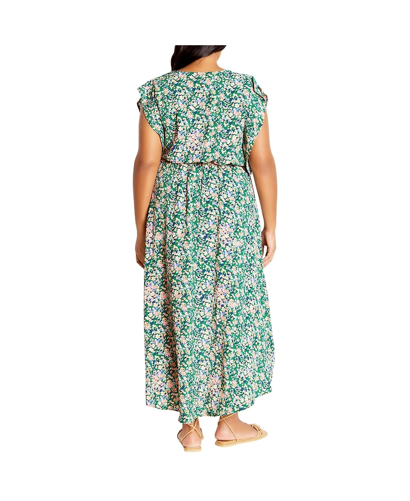 City Chic Plus Ditsy Wrap Dress