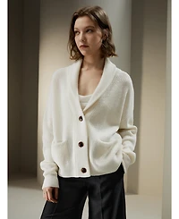 Lilysilk Women's Wool Knit Shawl Collar Cardigan
