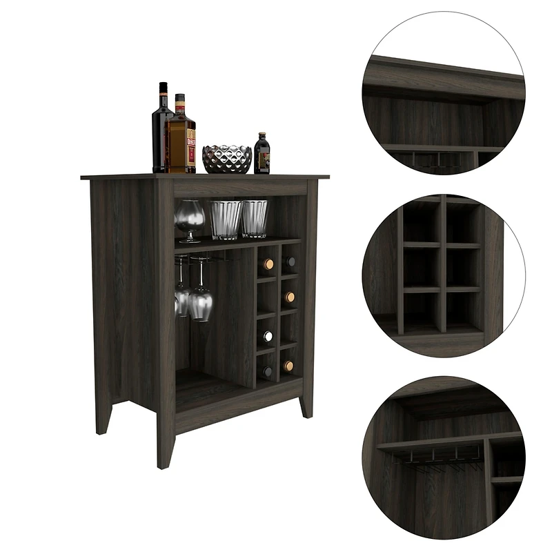 Streamdale New Canaan 6-Bottle 1-Drawer 1-Shelf Bar Cabinet Carbon Espresso