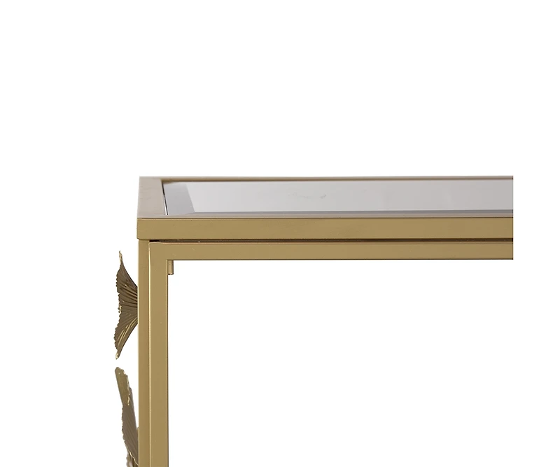 Streamdale Gold Console Table with Mirrored Glass Top, Modern Entryway Table