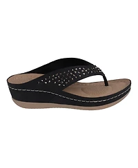 Gc Shoes Women's Tiana Embellished Comfort Wedge Sandals