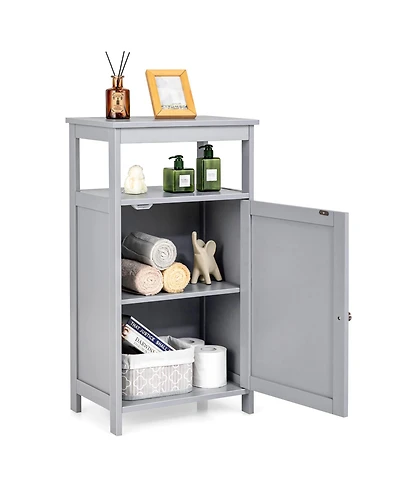 Bathroom Wooden Floor Cabinet Multifunction Storage Rack Organizer Stand