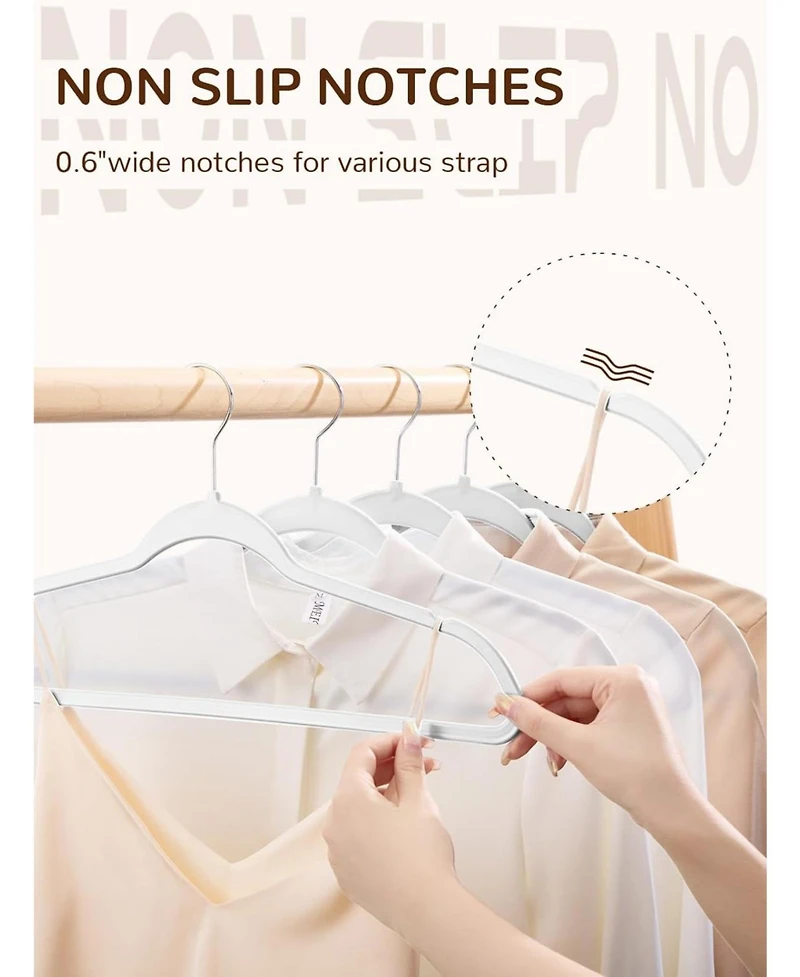 Plastic Hangers Extra Wide with 360° Swivel Hook White 60 Pack