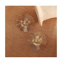 Sohi Women's Gold Sun Drop Earrings