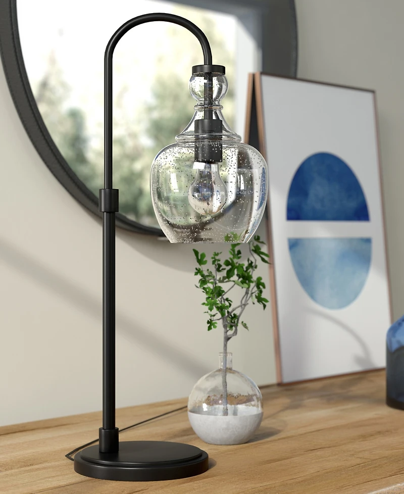 Hudson & Canal Verona 27" Tall Arc Table Lamp with Glass Shade