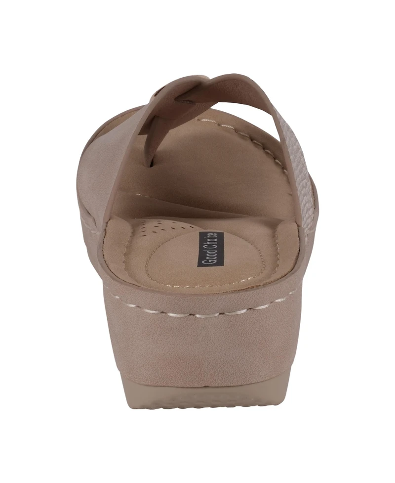 Gc Shoes Women's Dafni Thong Comfort Wedge Sandals