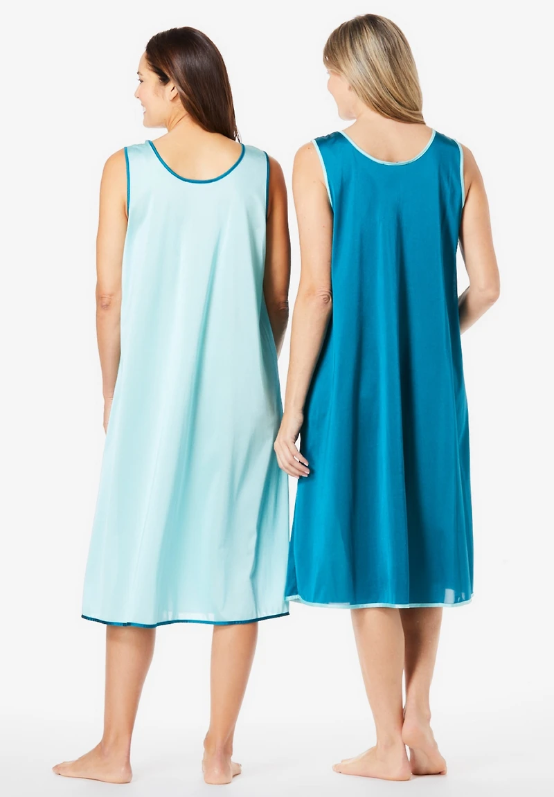 Only Necessities Plus 2-Pack Sleeveless Nightgown
