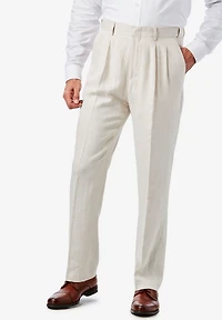 KingSize Big & Tall Linen Blend Plain Front Dress Pants