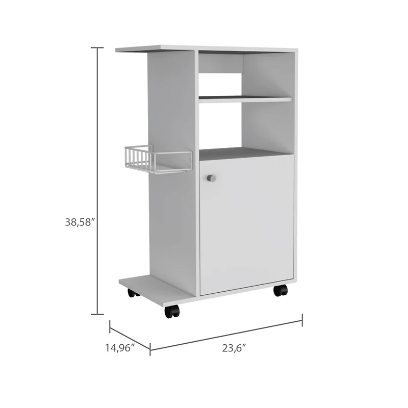 Streamdale Nepenthe 1-Shelf Kitchen Cart With Caster White