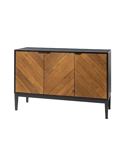 Baez Modern Storage Cabinet with Herringbone Patterns
