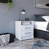 Streamdale Eter Nightstand, Superior Top, Two Drawers - Light Gray