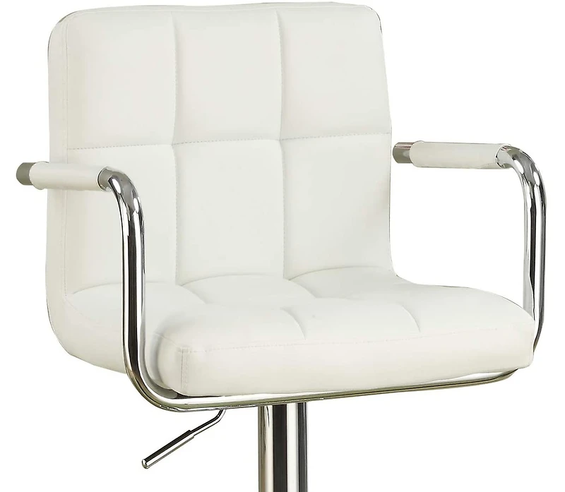 Streamdale Set of 2 White Faux Leather Barstool Chairs