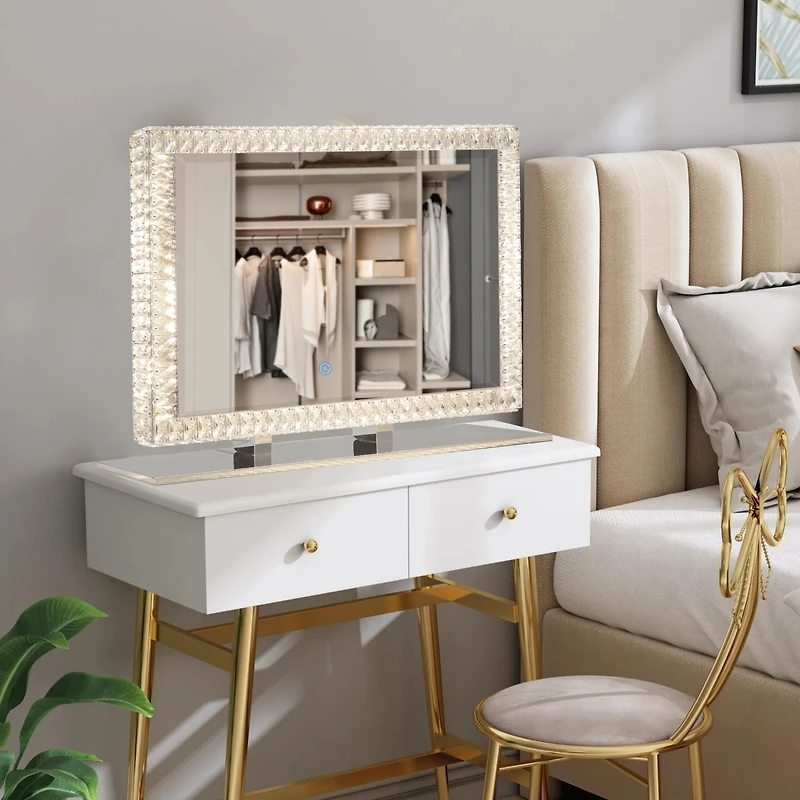 Streamdale Led Crystal Mirror Light With Dimmable Lights