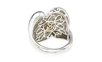 Suzy Levian Sterling Silver Cubic Zirconia Pave Puff "X" Ring