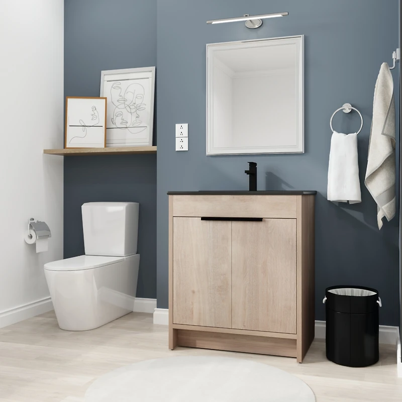Streamdale 30 Inch Bathroom Vanity Plywood With 2 Drawers