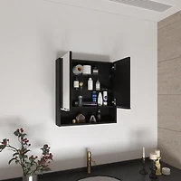 Streamdale Manchester Rectangle Medicine Cabinet With Mirror Wengue