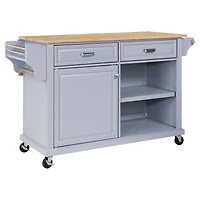 Streamdale Cambridge Wood Top Kitchen Island With Storage 0002