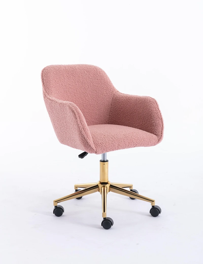 Streamdale Modern Adjustable Office Chair with Teddy Fabric