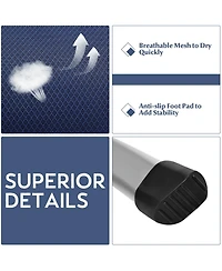 Gymax 4PCS Patio Dining Chair Aluminum Camping Adjust Portable Headrest Navy