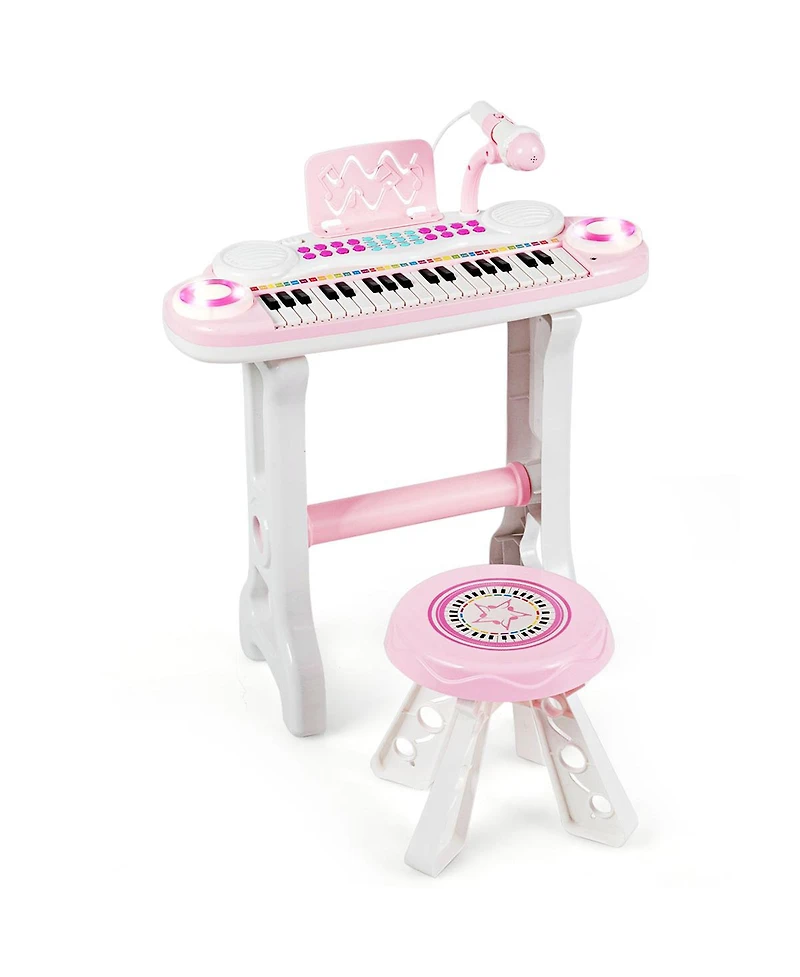 Costway 37-Key Kids Piano Keyboard Playset Electronic Organ Light