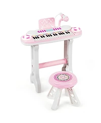 Costway 37-Key Kids Piano Keyboard Playset Electronic Organ Light