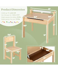 Costway Toddler Multi Activity Table with Chair Kids Art & Crafts Table