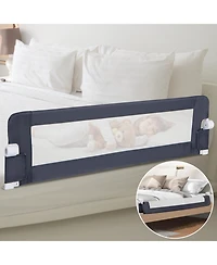 Slickblue Kids Bed Rail Guard with Adjustable Strap and Fold-Down Design for Easy Access