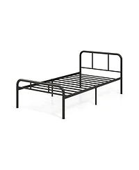 Modern Metal Platform Bed with Headboard and Footboard
