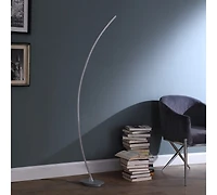 Streamdale Furniture 62.25-Inch Bradie Brushed Nickel Led Arc Tube Floor Lamp