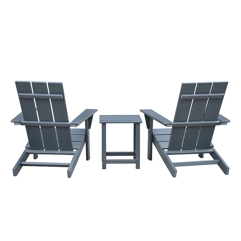 Streamdale Furniture Adirondack Chair Set With Table, Grey