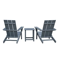 Streamdale Furniture Adirondack Chair Set With Table, Grey