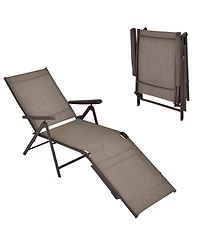 Slickblue Patio Foldable Chaise Lounge Chair with Backrest and Footrest